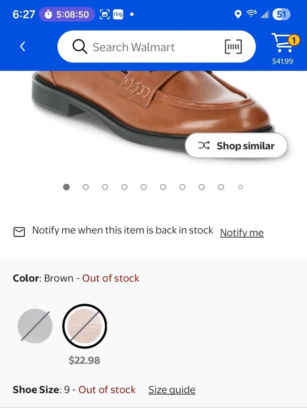 Time and Tru Women's Brown Penny Loafers Size 10 NWT - Picture 8 of 9